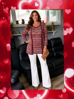 Tan Jay 2-Piece Shimmer Knit Twin Set - Open Cardigan & Tank Sz XL